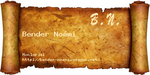 Bender Noémi névjegykártya